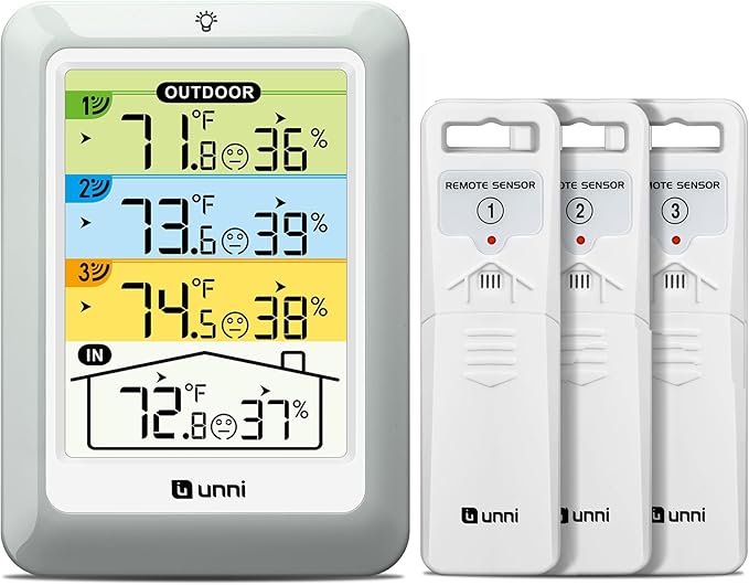 Indoor Outdoor Thermometer Wireless by UUNNI