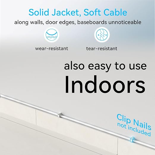 Cat6a Ethernet Cable Slim 25ft Outdoor&Indoor, 28AWG Pure Copper Cat6 Internet - Image 3