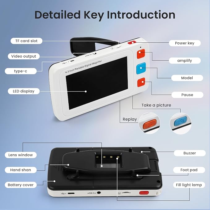 4.3" Digital Video Magnifier, 4X-32X Zoom Aid - Image 4