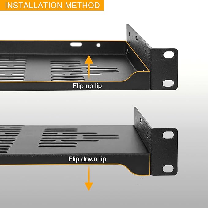 RIVECO 2 PCS 12” Rack Shelves for 19 inches Network Rack & Cabinets, 1U Rack - Image 3