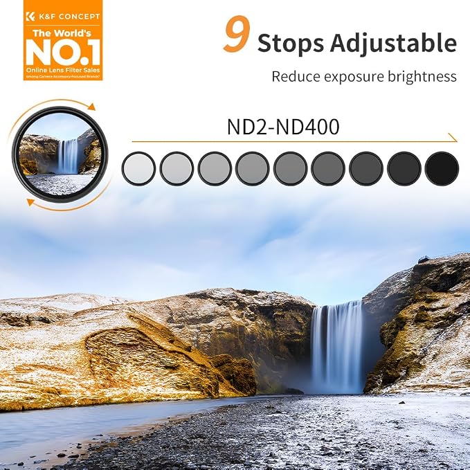 K&F CONCEPT 43mm Variable ND2-ND400 ND Lens Filter - Image 2