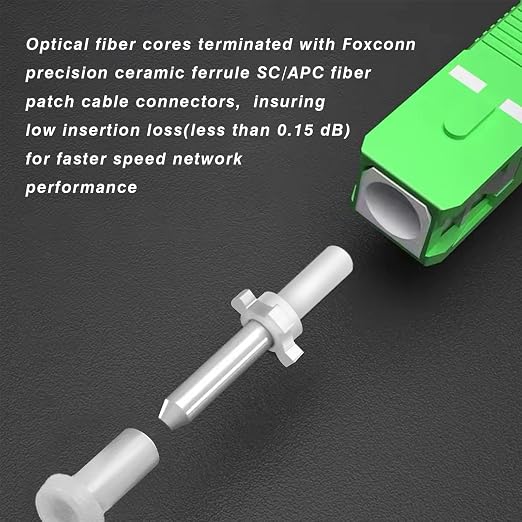 50ft SC/APC Fiber Optic Internet Cable, Single Mode Fiber Patch Cord, Fiber - Image 4