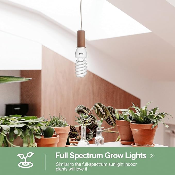 EMART Full Spectrum Light Bulb, 2 x 45W 5500K Spiral CFL Daylight - Image 7