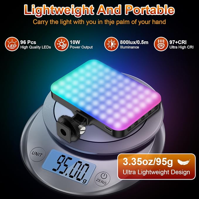 Hagibis RGB Video Light, 360° Full Color Selfie Light LED Camera Light - Image 3