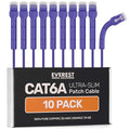 Everest Ultra Slim Cat6a Ethernet Patch Cables 0.5ft Purple by EverestMediaSolutions