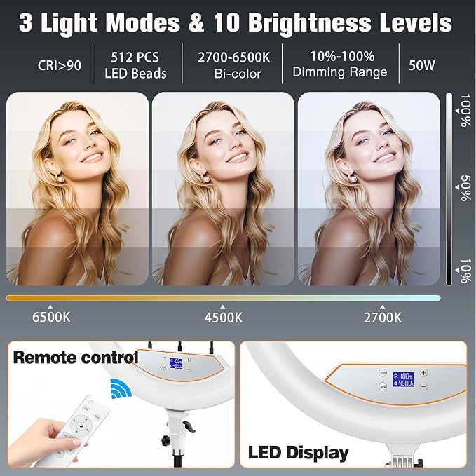 Ring Light 22inch Kit: Ring Light Tripod - Image 3