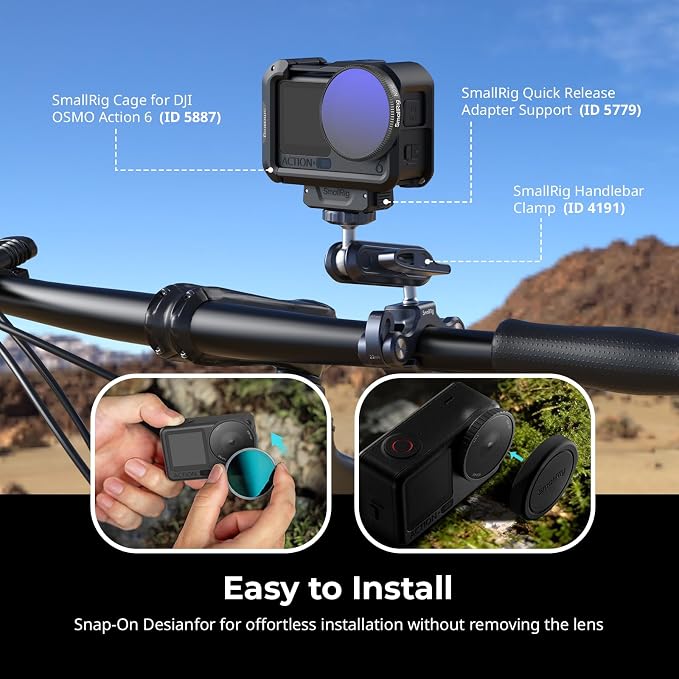 SmallRig Filter Kit for DJI Osmo Action 6, 6 Pack ND8 ND16 ND32 CPL UV 1/4 - Image 8
