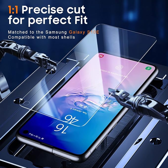 UniqueMe [3 Pack for Samsung Galaxy S10e Screen Protector, Tempered Glass 9H - Image 2