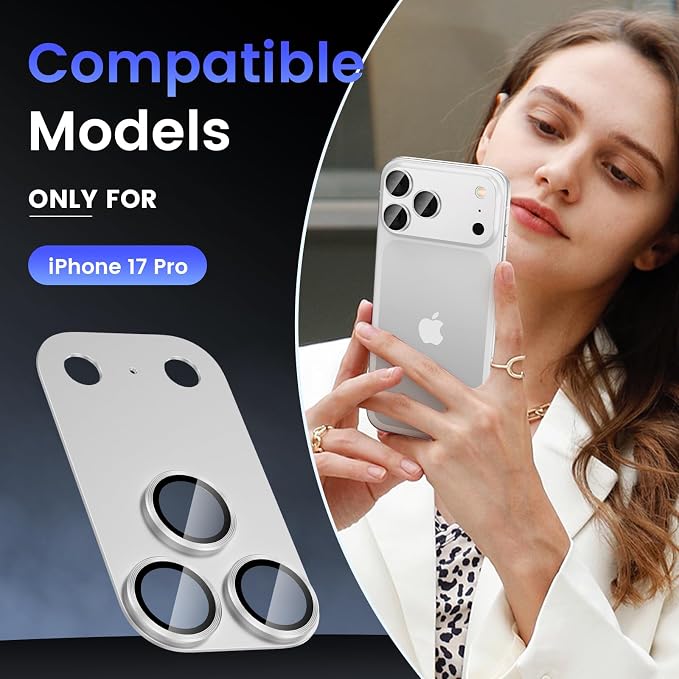 Tensea for iPhone 17 Pro Camera Lens Protector, Metal Aluminum Alloy Tempered - Image 2