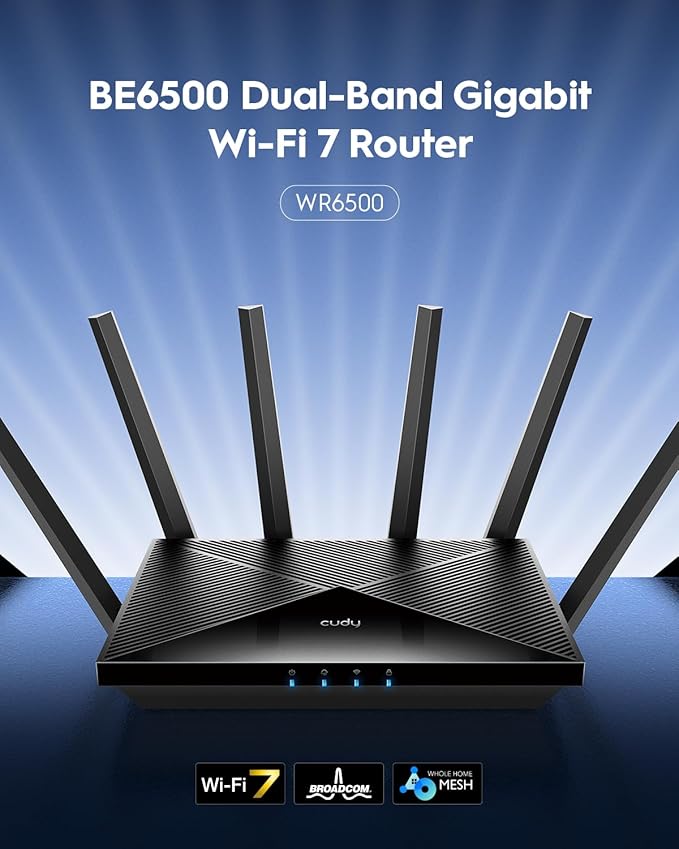 Cudy BE6500 WiFi 7 Router Dual Band Gigabit Gaming Router, VPN Client and Server - Image 2