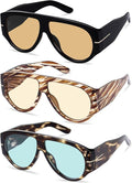 Oversized Retro Aviator Sunglasses by ymrfw
