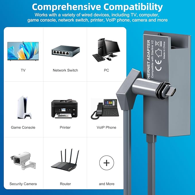 Starlink Ethernet Adapter for Rectangular Satellite Internet V2, Starlink - Image 4