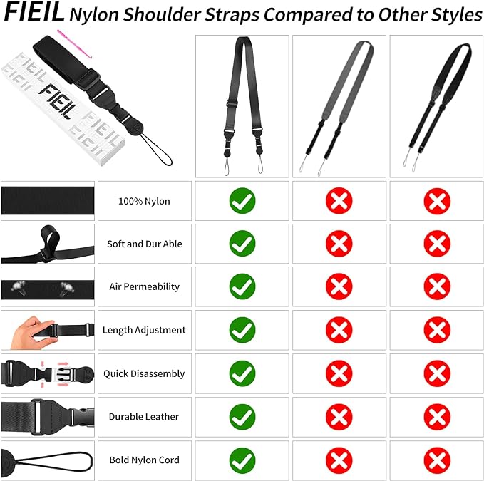 FIEIL Nylon iPad Strap, Adjustable Camera Neck Strap, Comfortable Shoulder Strap - Image 5