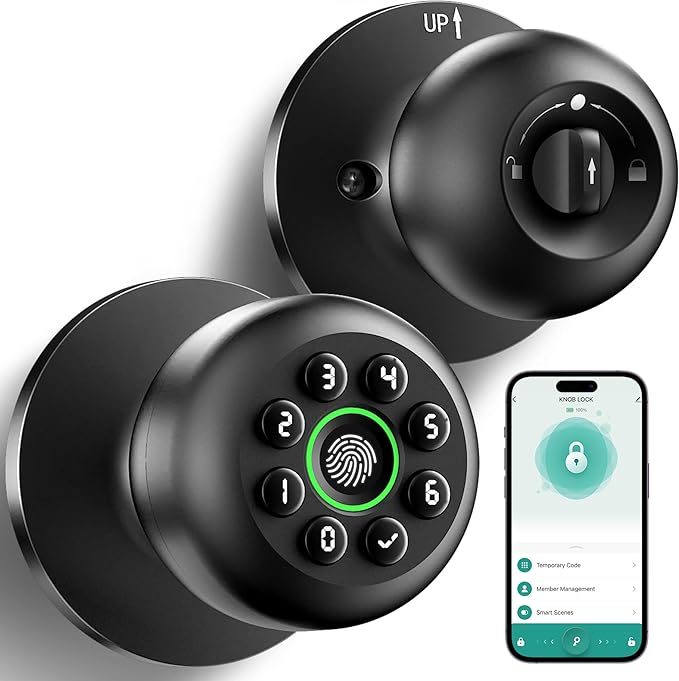 Fingerprint Door Lock, Smart Fingerprint Door Knob by KLLOQUE