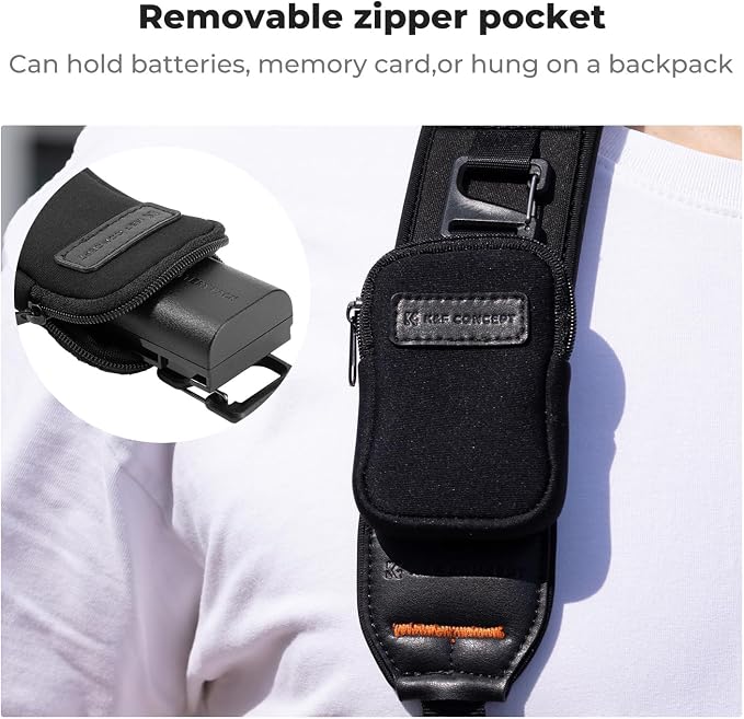 K&F CONCEPT Camera Neck Strap for Photographers, Soft Neoprene Adjustable - Image 6