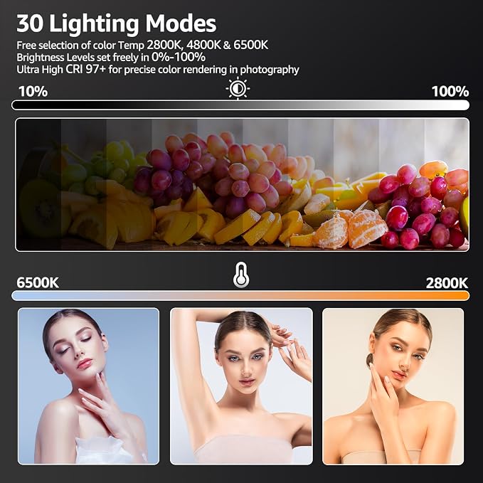 NiceVeedi 1-Pack Photography Lighting Kit, 2800-6500K Bi-Color LED Video Light - Image 3