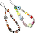 2 Pcs Phone Charm Strap Hand Wrist Strap Camera Lanyard Pearl Beaded Cute Chain by Casecond