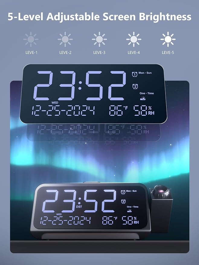 Projection Alarm Clock, Digital Clock - Image 4