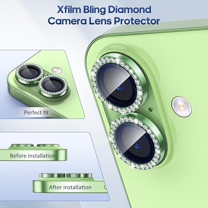 for iPhone 17 Camera Lens Protector Bling, Individual Diamond Metal Ring - Image 5