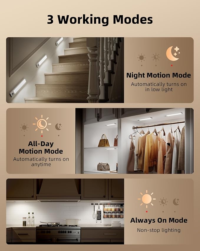 EZVALO 3-Pack 12inch Under Cabinet Lighting - Image 8