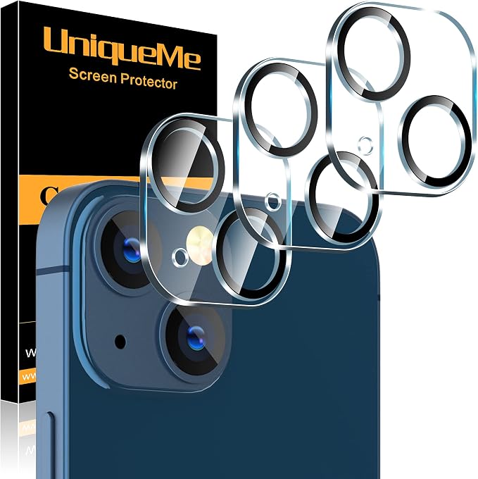 UniqueMe for iPhone 13 / iPhone 13 Mini Camera Lens Protector, Tempered Glass by UniqueMe
