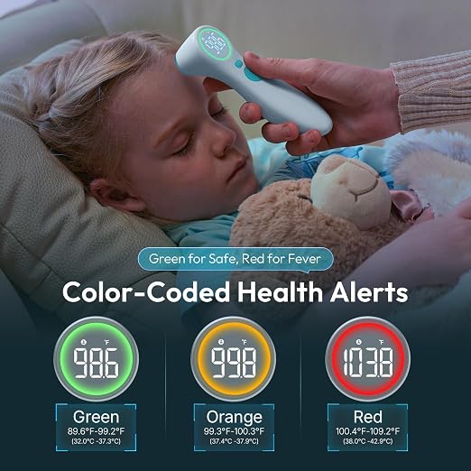 No-Touch Thermometer for Adults and Kids, 1-Second Fast Reading, Color-Coded - Image 6