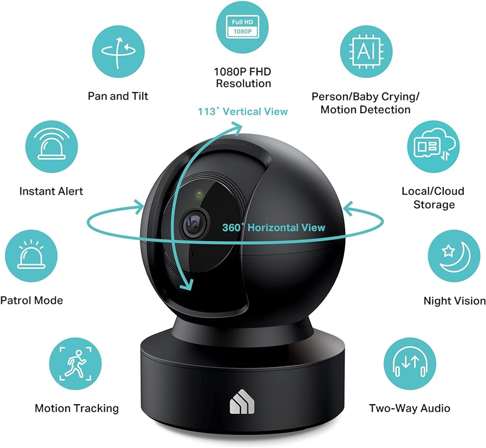 Kasa 1080p Indoor Pan/Tilt Wired Security Camera - Image 2