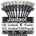 Jadaol Cat6 6ft 10 Pack Patch Cable, 10Gbps High-Speed Ethernet Patch Cables by Jadaol