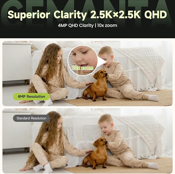 4MP Security Camera Indoor, Free Cloud Storage, Dual-Len Baby & Pet Cam - Image 4