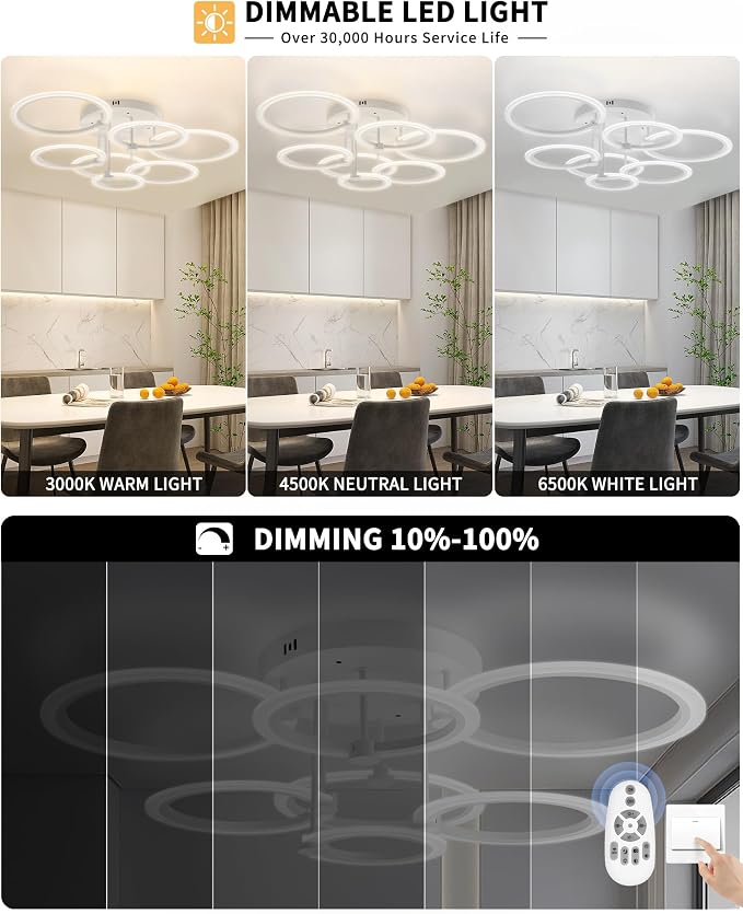 Modern LED Ceiling Light Dimmable Ceiling Light Fixtures - Image 3