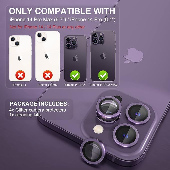 Choiche Compatible for iPhone 14 Pro/iPhone 14 Pro Max Camera Lens Protector - Image 2