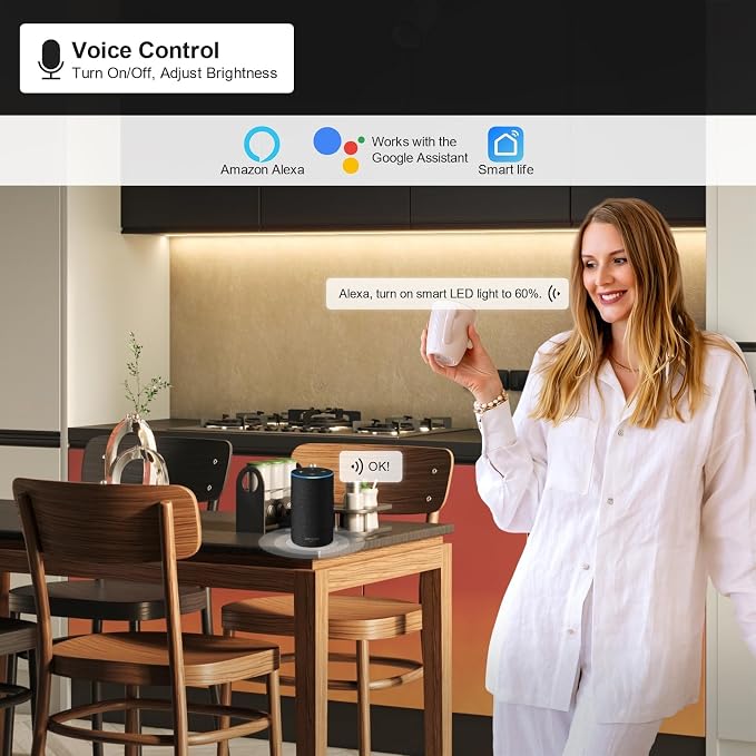 4pack 7inch Dimmable LED Kitchen Light Kit, 2700-6000K Smart Closet Cabinet - Image 4