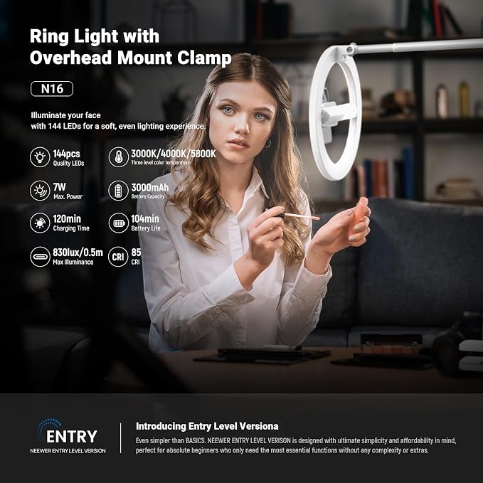 NEEWER Entry Level Version 10" 7W LED Selfie Ring Light - Image 2
