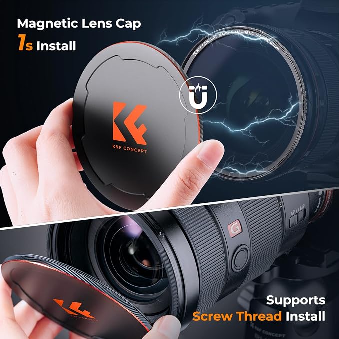 K&F CONCEPT 58mm Magnetic MC UV Lens Protection Filter + Lens Filter Cap - Image 6