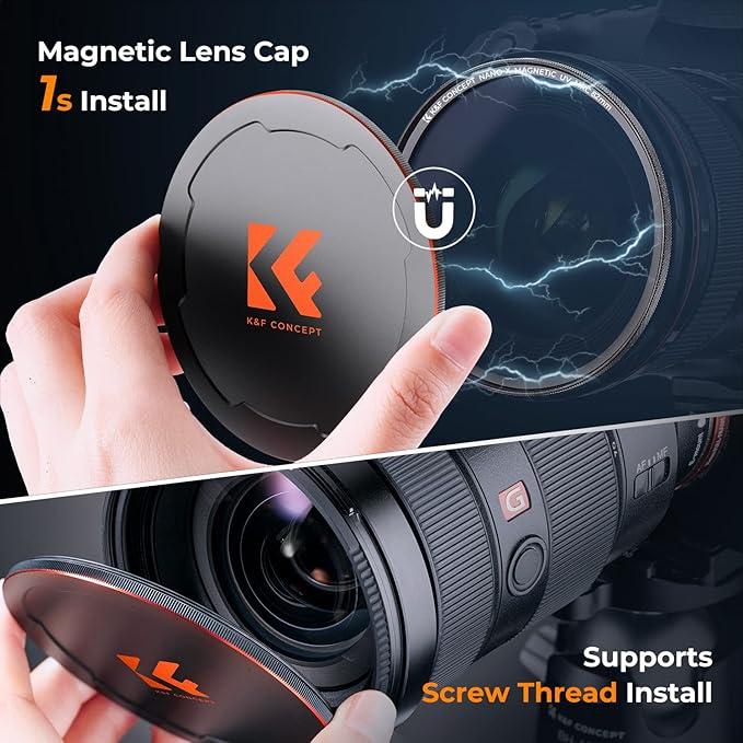 K&F CONCEPT 72mm Magnetic MC UV Lens Protection Filter + Lens Filter Cap - Image 6