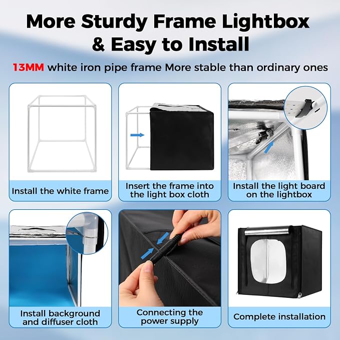 Photo Light Box, Portable 12/16/20/24/32 Photo Studio Light Box, Shooting Tent - Image 6