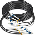 30 Meters 4 Core Industrial TPU LC to LC Outdoor Armored Fiber Optic Cable by YUTIANHOME