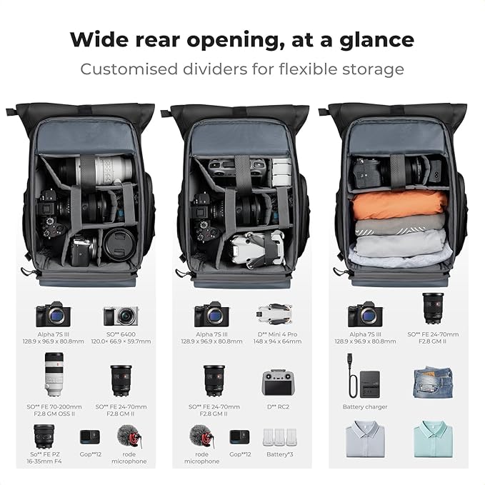 K&F CONCEPT Camera Backpack, Camera Bag - Image 2