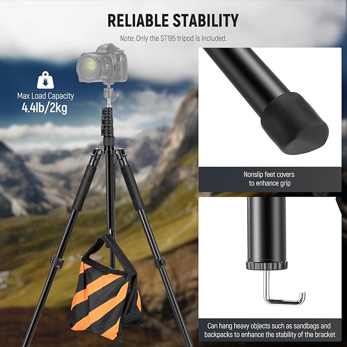 NEEWER Photography Light Stand, 1.5-6.4ft/47-195cm Aluminum Reversible Studio - Image 4