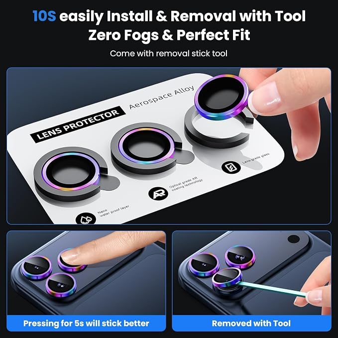 WSKEN for iPhone 17 Pro/iPhone 17 Pro Max Camera Lens Protector - Image 6
