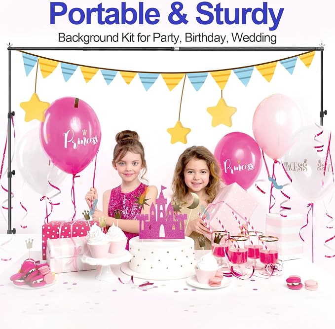 EMART 10x7.9FT Backdrop Stand, Photo Video Studio Adjustable&Lockable Heavy - Image 7
