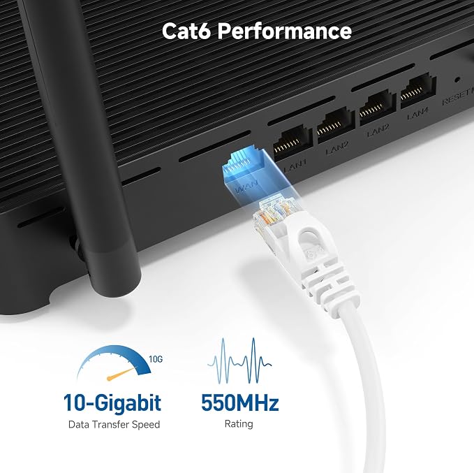 Cable Matters 10Gbps 5-Pack Snagless Cat 6 Ethernet Cable - 7ft - Image 3