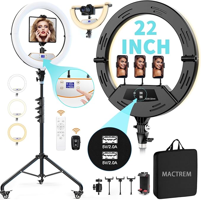 MACTREM 22" Foldable Ring Light by MACTREM