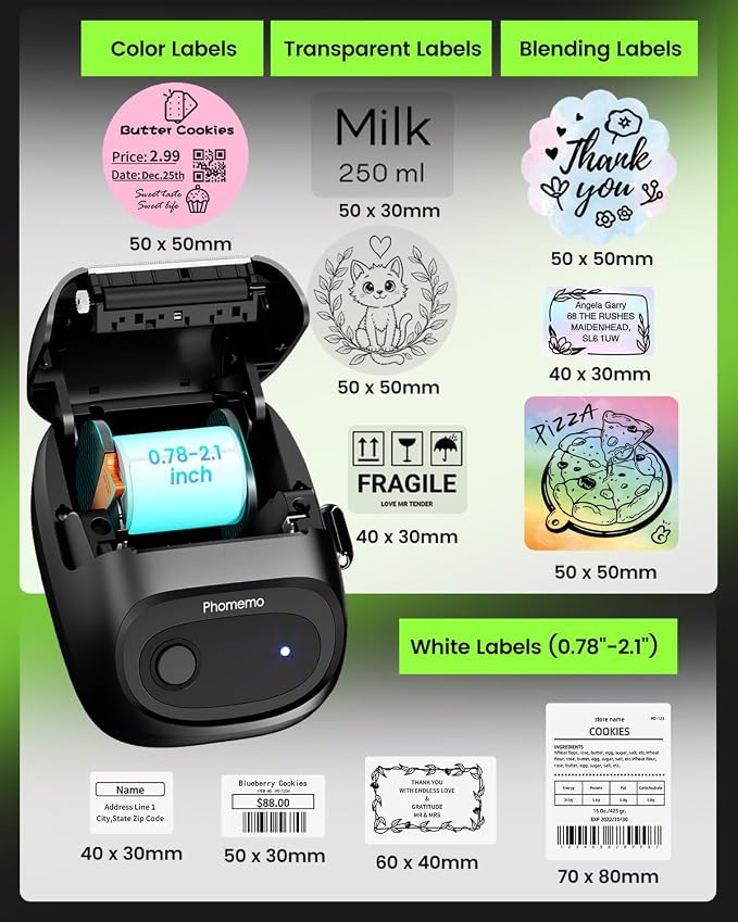 Phomemo Label Maker, M160 Bluetooth Address Label Printer - Image 3