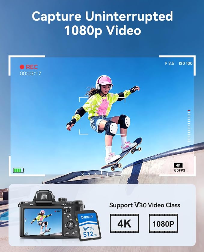 ORICO 64GB SDXC UHS-I Memory Card, 4K Full HD, 4K Video SD Card - Image 4