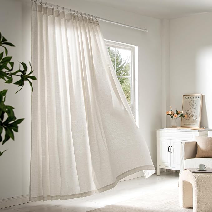 Memory Trained Pinch Pleated Curtains 45 Inches Long, Viral Linen Pinch Pleat - Image 7