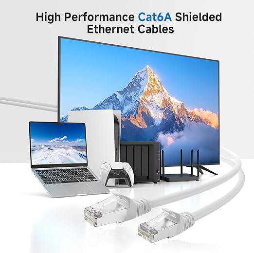 Cable Matters 10Gbps Snagless Long Shielded Cat 6A Ethernet Cable - 100ft - Image 2
