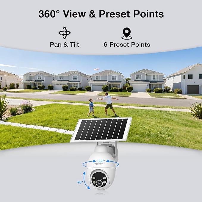 TKENPRO Solar Security Cameras Wireless Outdoor, 2.4GHz Wi-Fi, 24/7 Continuous - Image 6