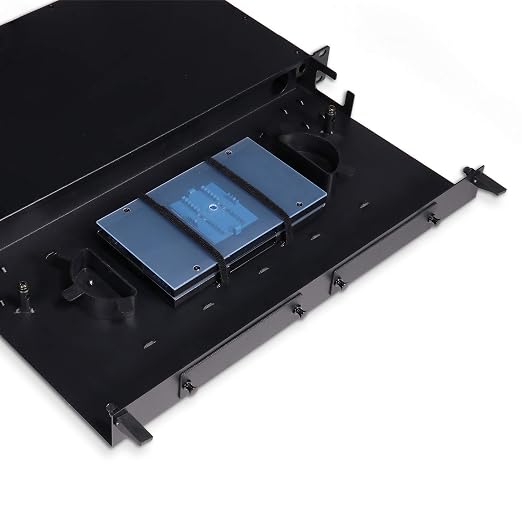 Fiber Optic Patch Panel, Rack Mount, 1 RU, Includes 2 ST Adapter Plates - Image 3