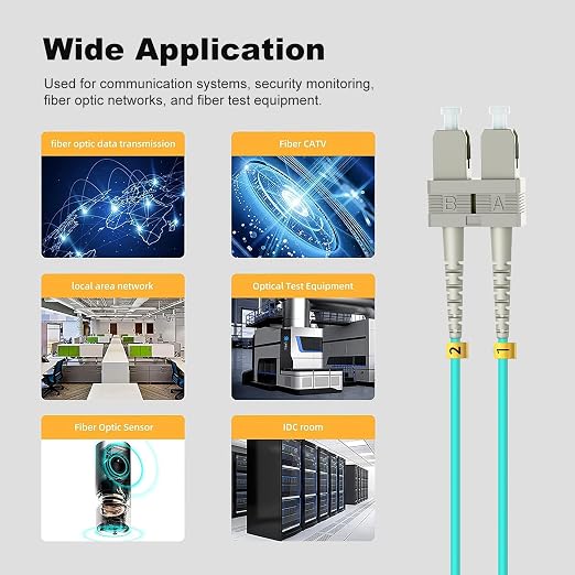 FiberPrime- OM3 SC to SC Fiber Patch Cable, Duplex Multimode, MM Fiber Optic - Image 7